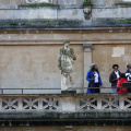 Statue at the top of the Roman Baths