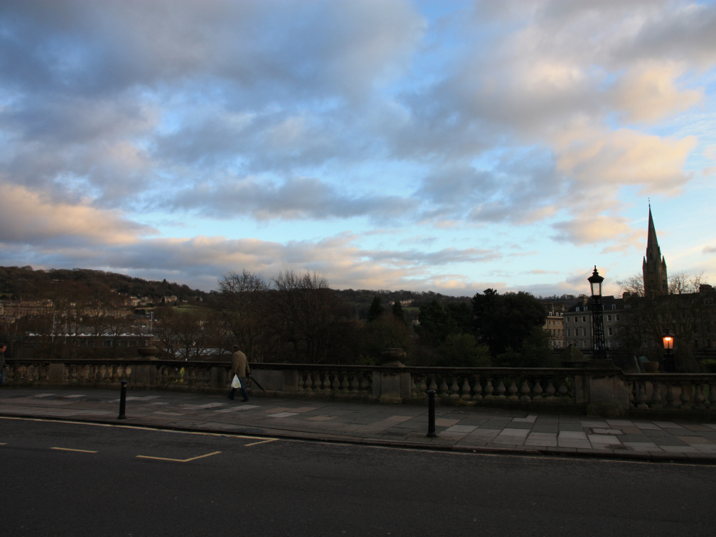 View out into the countryside from near Pulteney Bridge