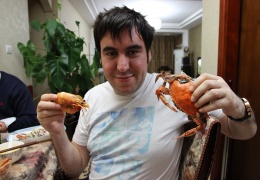 Giant prawn and crab